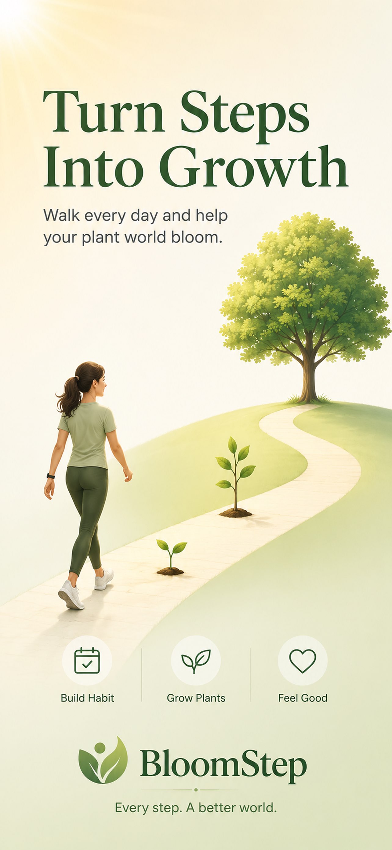 BloomStep: Walk & Grow product screen