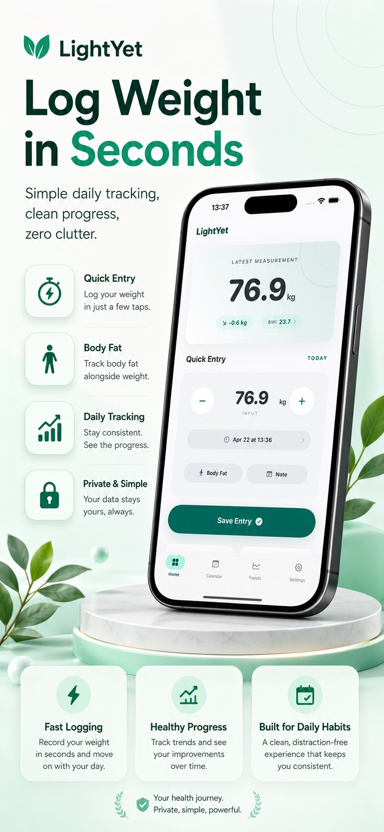 LightYet: Body Fat Tracker product screen