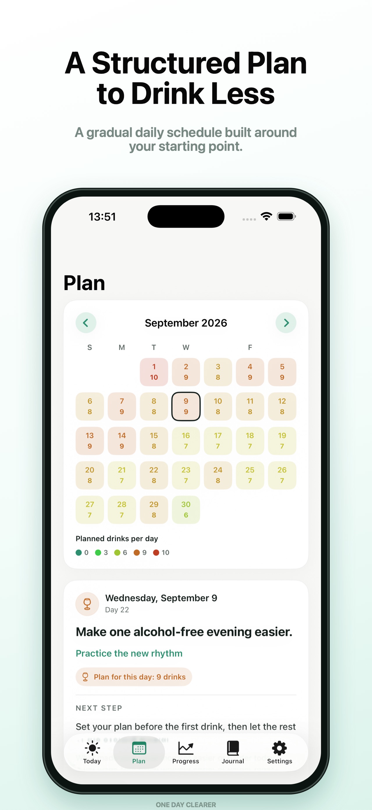 Sober Steps: Daily Plan product screen